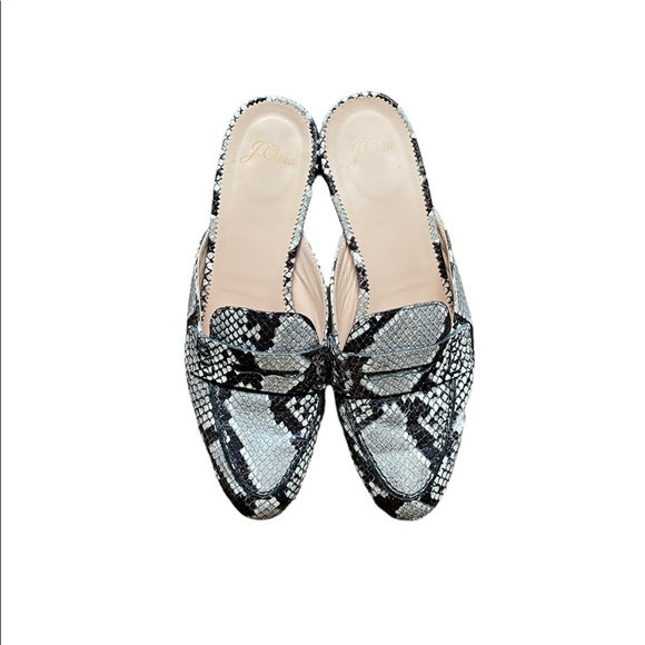 Jcrew Snakeskin slides size 8
